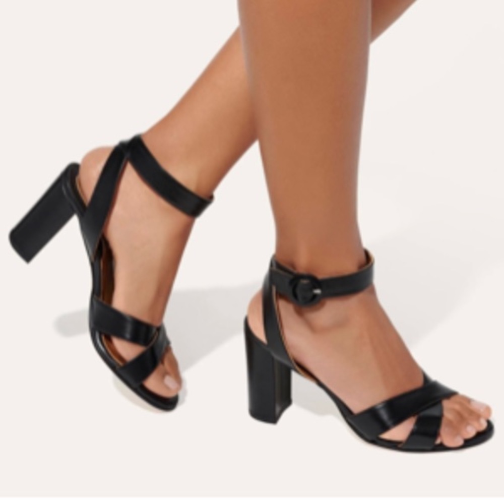 Margaux Uptown Sandals Black Calfskin Leather
